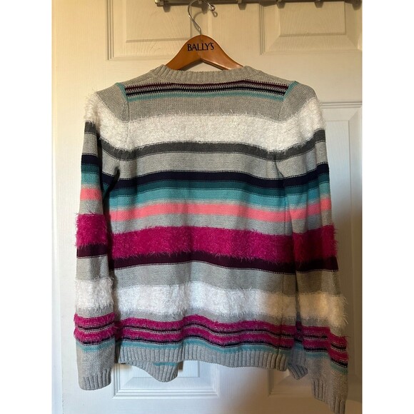 NWT Gymboree Girls Sweater Cardigan stripe multi colors  XL (14) - Picture 5 of 6